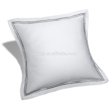 blanco Poplin Pillow Sham Euro con Silver Grey Stripes 26 * 26 &quot;